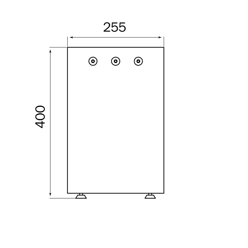 C 45 IN - dimensioni frontali