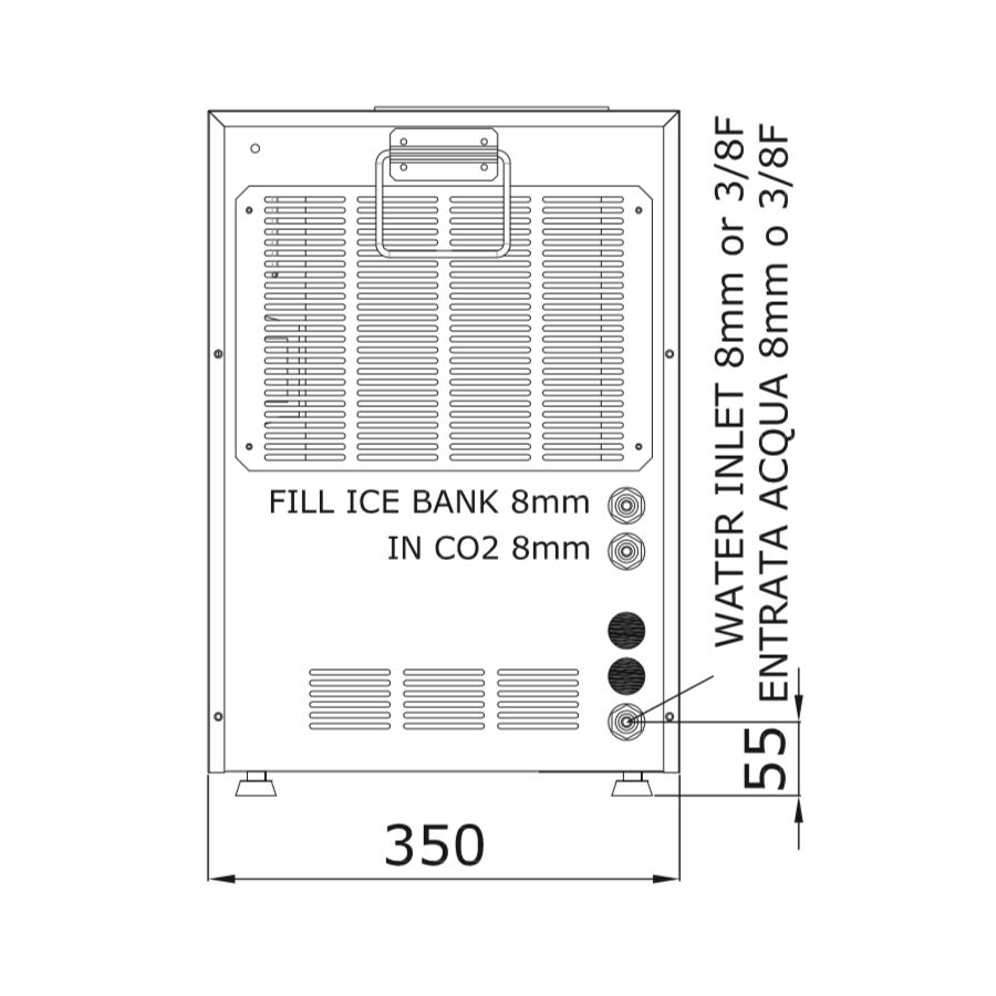 C 120 IN - FRONTAL VIEW - DIMENSIONS